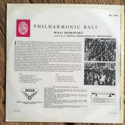 Wiener Philharmoniker, Willi Boskovsky : Philharmonic Ball (Music By Johann And Josef Strauss) (LP, RP, ED3)