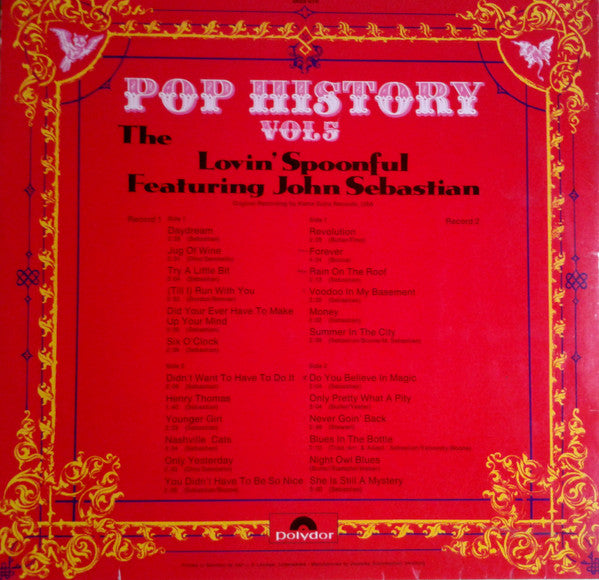 The Lovin' Spoonful Featuring John Sebastian : Pop History Vol 5 (2xLP, Comp)