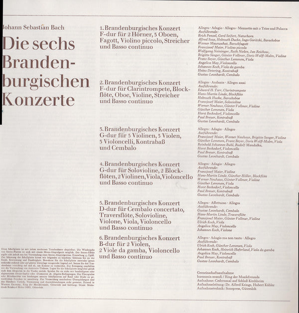 Johann Sebastian Bach : Brandenburgische Konzerte Nr. 1 Bis 6 (2xLP + Box)
