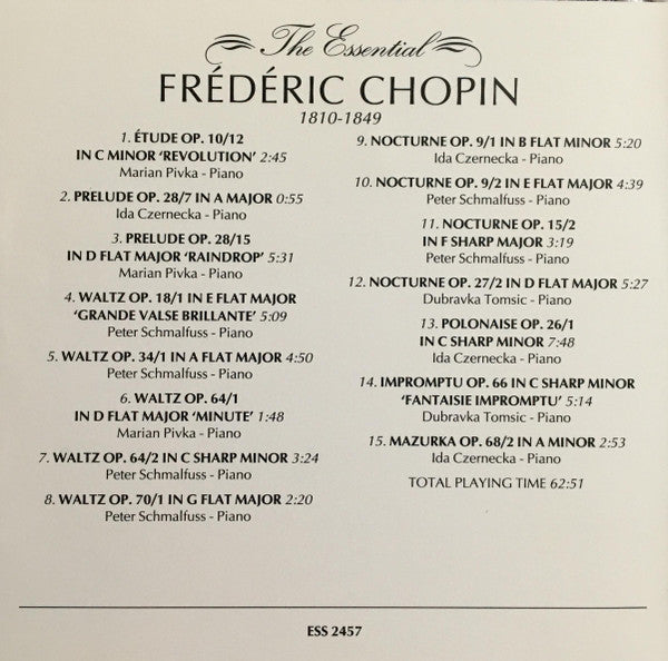 Frédéric Chopin : The Essential Frédéric Chopin (CD, Album, Comp)