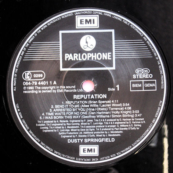 Dusty Springfield : Reputation (LP, Album)