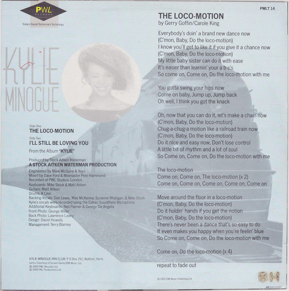 Kylie Minogue : The Loco-Motion (12", Single)