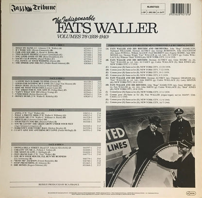 Fats Waller : The Indispensable Fats Waller Volumes 7/8 (1938-1940) (2xLP, Comp, RE)