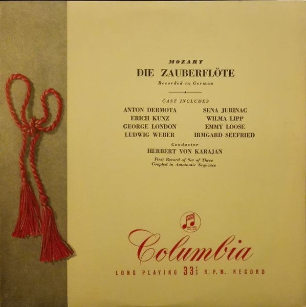 Wolfgang Amadeus Mozart – Herbert Von Karajan, Wiener Philharmoniker, Singverein Der Gesellschaft Der Musikfreunde : Die Zauberflöte  (3xLP, Mono)