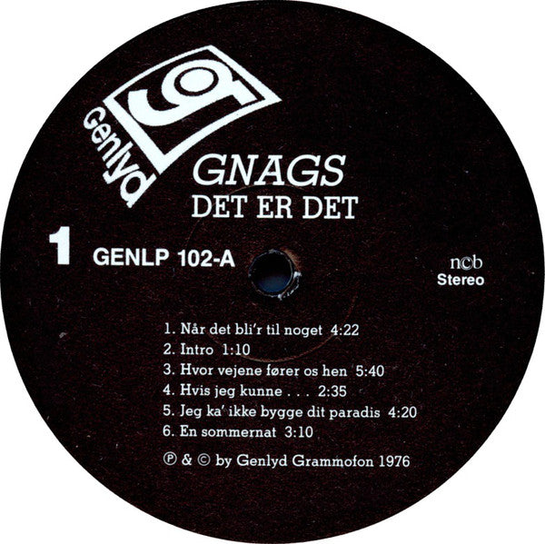 Gnags : Det Er Det (LP, Album, RE)