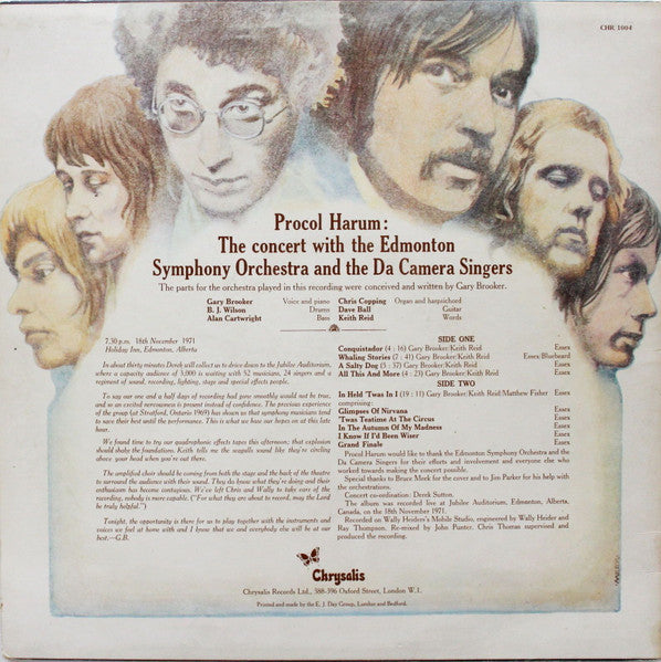 Procol Harum In Concert With The Edmonton Symphony Orchestra : Live (LP, Album)