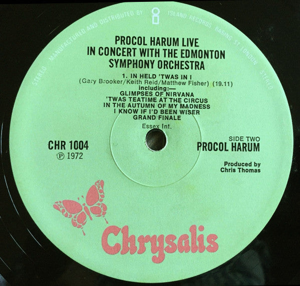 Procol Harum In Concert With The Edmonton Symphony Orchestra : Live (LP, Album)