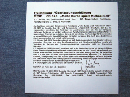 Michael Sell, Malte Burba : Malte Burba Spielt Michael Sell (CD, Album)
