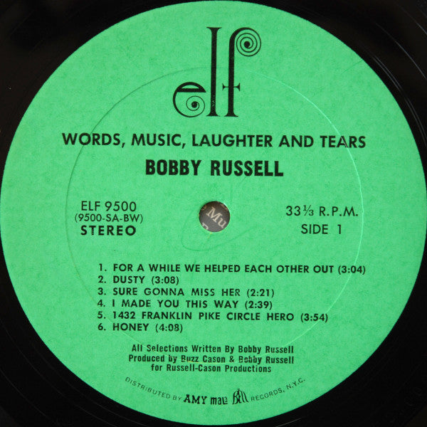 Bobby Russell : Words, Music, Laughter And Tears (LP, Album, Bes)