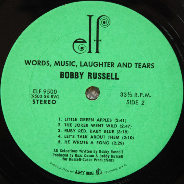 Bobby Russell : Words, Music, Laughter And Tears (LP, Album, Bes)