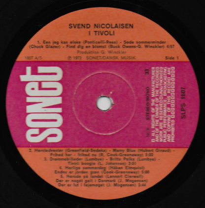 Svend Nicolaisen : Svend Nicolaisen I Tivoli (LP, Album)