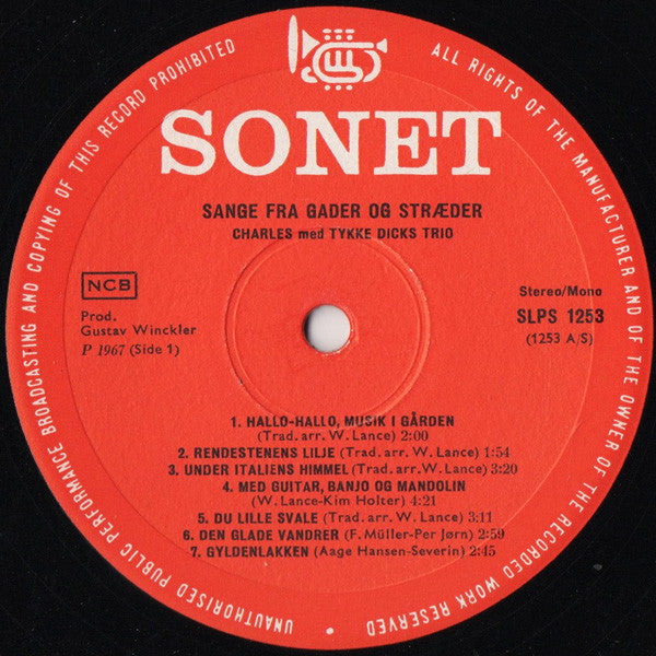 Charles Med Tykke Dicks Trio : Sange Fra Gader Og Stræder (LP, Album)