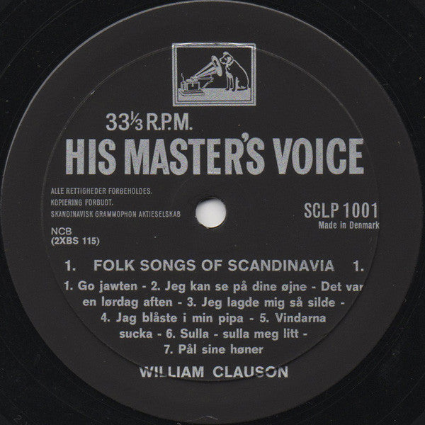 William Clauson : Folk Songs Of Scandinavia (LP, Album, Mono)