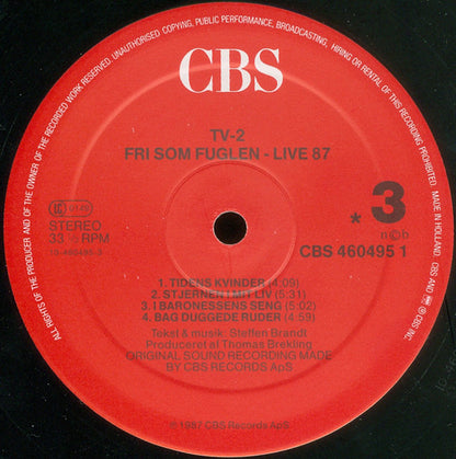 tv-2 : Fri Som Fuglen - Live 87 (2xLP)