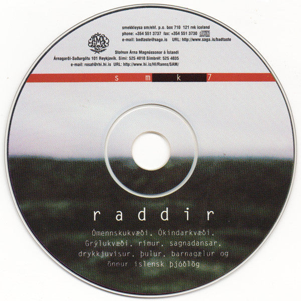 Various : Raddir = Voices (CD, Album)