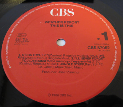 Weather Report : This Is This (LP, Album)