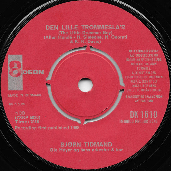 Bjørn Tidmand : Den Lille Trommesla'r / Den Lille Pige Med Svovlstikkerne (7", Single)