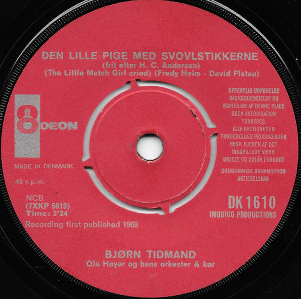 Bjørn Tidmand : Den Lille Trommesla'r / Den Lille Pige Med Svovlstikkerne (7", Single)