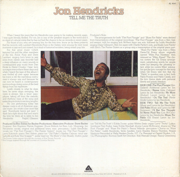 Jon Hendricks : Tell Me The Truth (LP, Album)