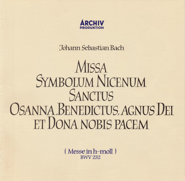 Johann Sebastian Bach, Münchener Bach-Chor, Münchener Bach-Orchester, Karl Richter : Missa Symbolum Nicenum Sanctus Osanna, Benedictus, Agnus Dei Et Dona Nobis Pacem (Messe In H-Moll) BWV 232 (3xLP, Album, RE + Box, Lig)