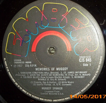 Muggsy Spanier : Memories Of Muggsy (LP, Album)