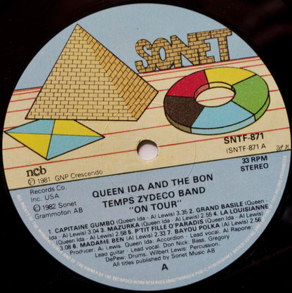 Queen Ida And The Bon Temps Zydeco Band Featuring Al Rapone : On Tour (LP, Album, RE)