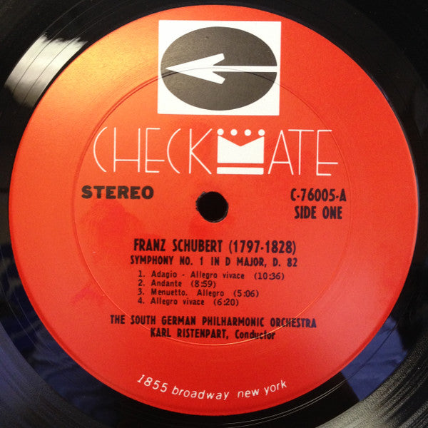 Franz Schubert, Süddeutsche Philharmonie, Karl Ristenpart : Symphony No. 1 In D Major, Symphony No. 2 In B Flat Major (LP, Album)