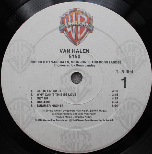 Van Halen : 5150 (LP, Album, SRC)