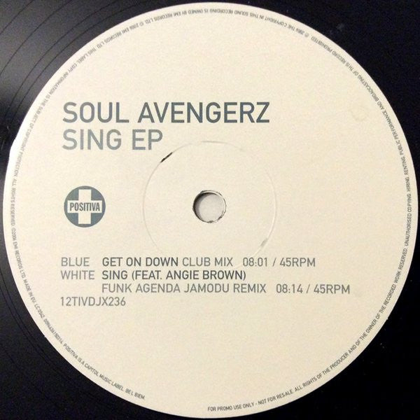 Soul Avengerz : Sing EP (12", EP, Promo)