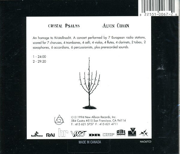 Alvin Curran : Crystal Psalms (CD, Album)
