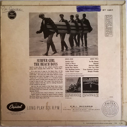 The Beach Boys : Surfer Girl (LP, Album, RE)