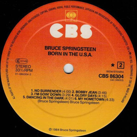 Bruce Springsteen : Born In The U.S.A. (LP, Album, Sun)