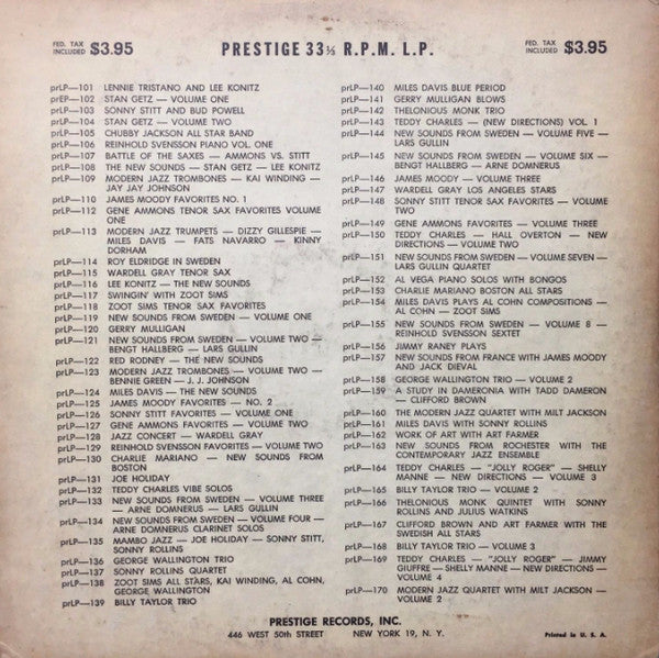 Clifford Brown, Art Farmer And The Swedish All Stars : Cliff Brown Art Farmer And The Swedish All Stars (10", Mono)