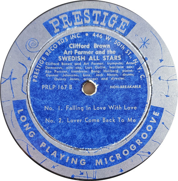 Clifford Brown, Art Farmer And The Swedish All Stars : Cliff Brown Art Farmer And The Swedish All Stars (10", Mono)