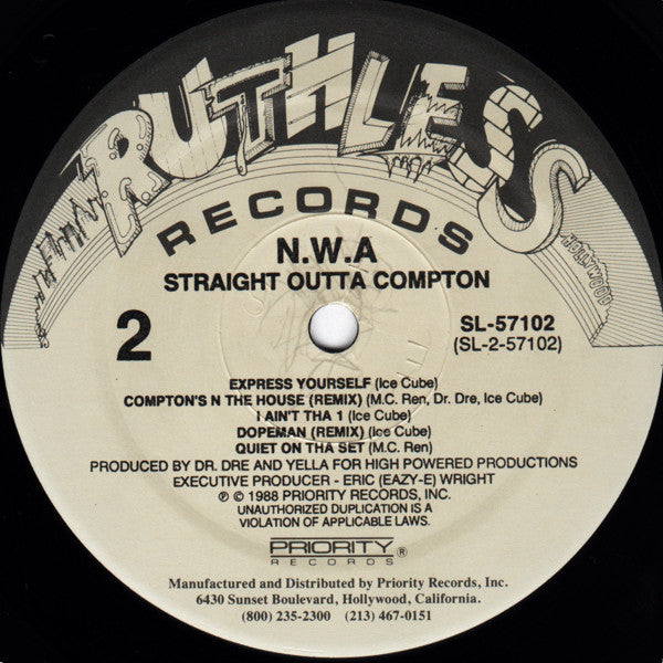 N.W.A. : Straight Outta Compton (LP, Album)