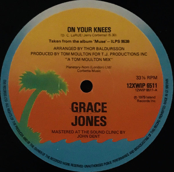 Grace Jones : On Your Knees (12", Single)