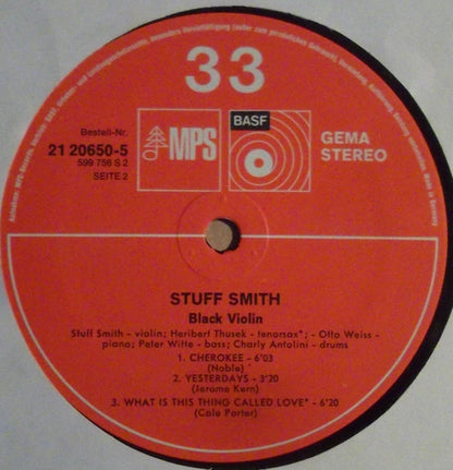 Stuff Smith : Black Violin (LP, Album, RE)