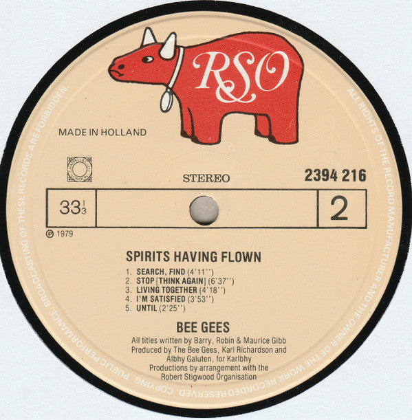 Bee Gees : Spirits Having Flown (LP, Album, Gat)