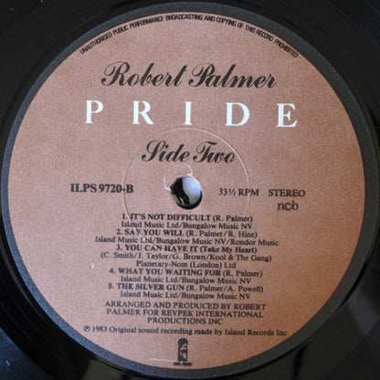 Robert Palmer : Pride (LP, Album)