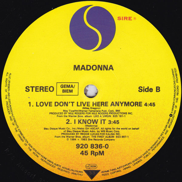 Madonna : The Look Of Love (12", Maxi)