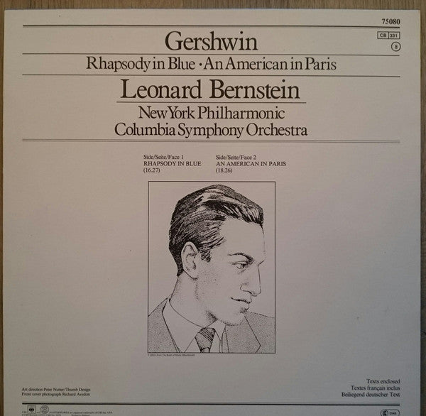 George Gershwin - Columbia Symphony Orchestra, New York Philharmonic, Leonard Bernstein : Rhapsody In Blue / An American In Paris (LP, RE)