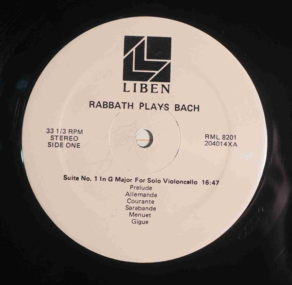 François Rabbath, Johann Sebastian Bach : Rabbath Plays Bach (LP)