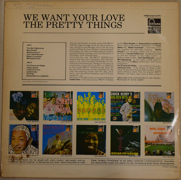 The Pretty Things : We Want Your Love (LP, Album, RE)