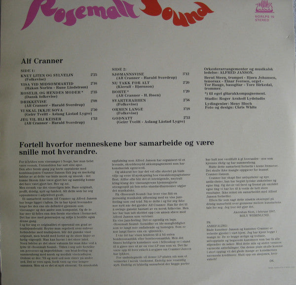 Alf Cranner, Alfred Janson : Rosemalt Sound (LP, Album)