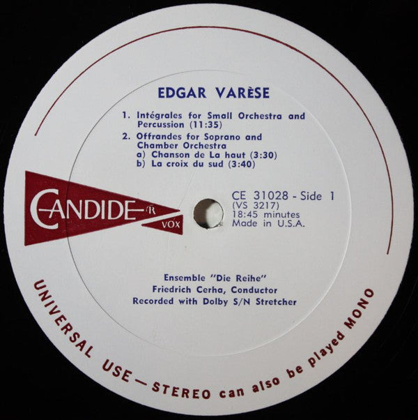 Edgard Varèse : Density / Intégrales / Offrandes / Hyperprism / Octandre / Ionisation (LP, Album, All)