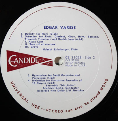Edgard Varèse : Density / Intégrales / Offrandes / Hyperprism / Octandre / Ionisation (LP, Album, All)