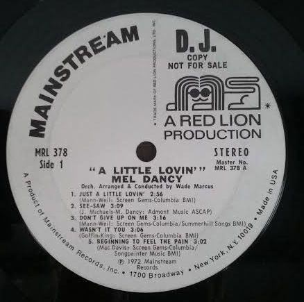 Mel Dancy : A Little Lovin' (LP, Album, Promo)