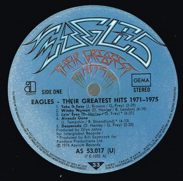 Eagles : Their Greatest Hits 1971-1975 (LP, Album, Comp, Emb)