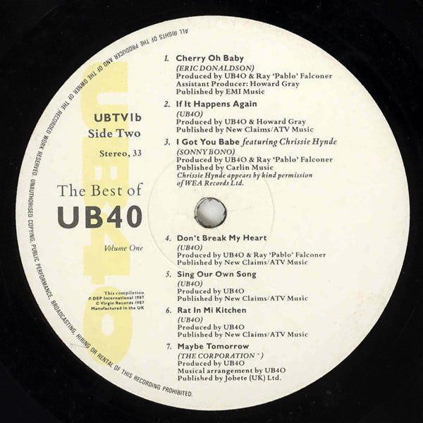 UB40 : The Best Of UB40 - Volume One (LP, Comp, Gat)