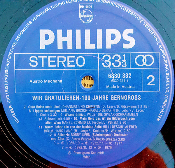 Various : Wir Gratulieren! - 100 Jahre Gerngross (LP, Comp)